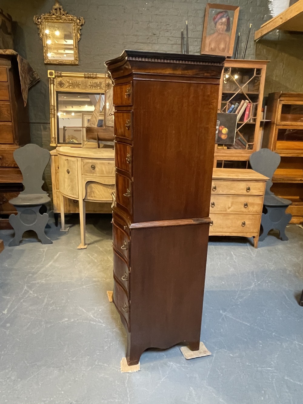 George III Revival narrow chest on chest of drawers View VII