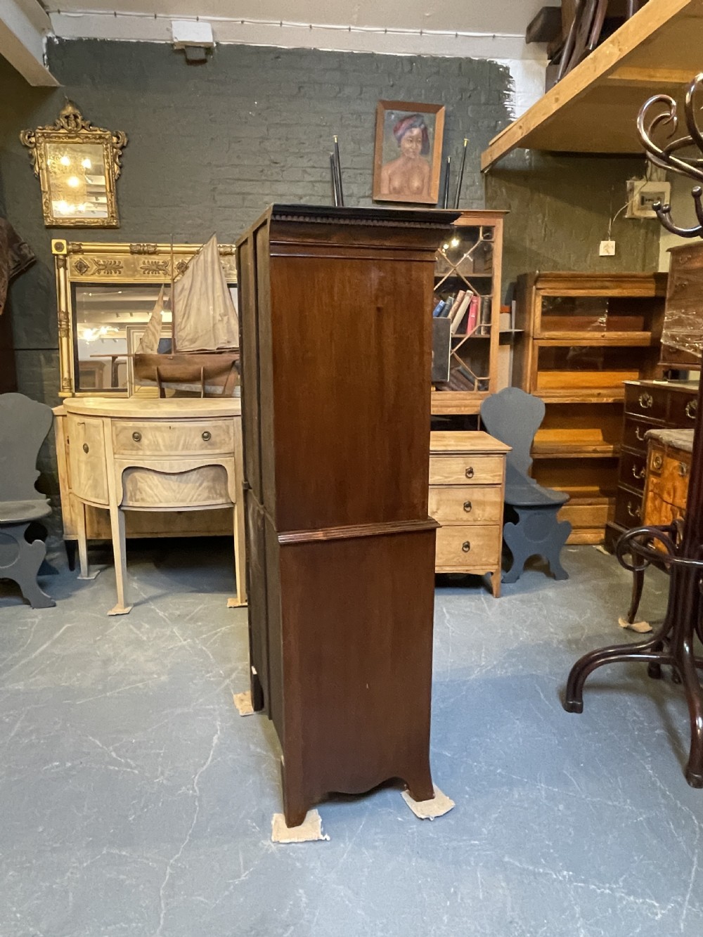 George III Revival narrow chest on chest of drawers View IX