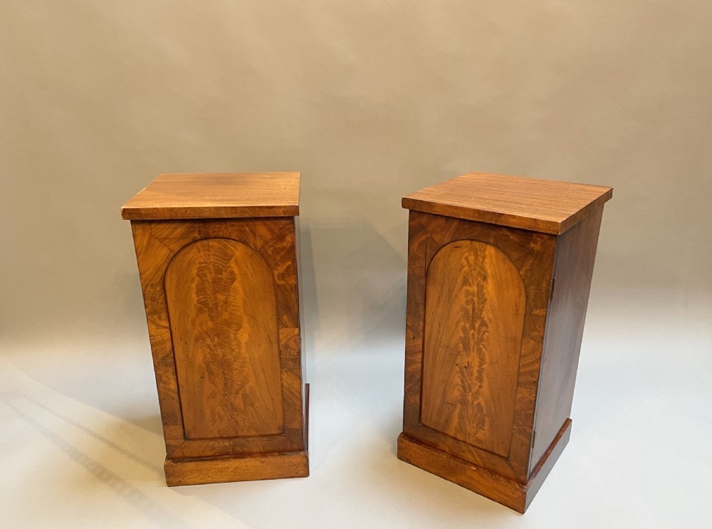 Pair Victorian pedestal side cabinets