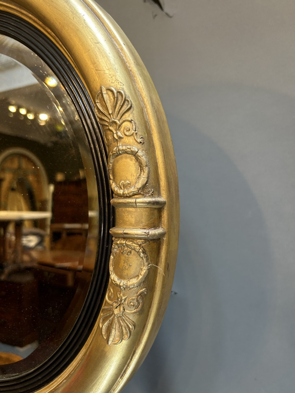 William IV Circular Gilt Mirror View II