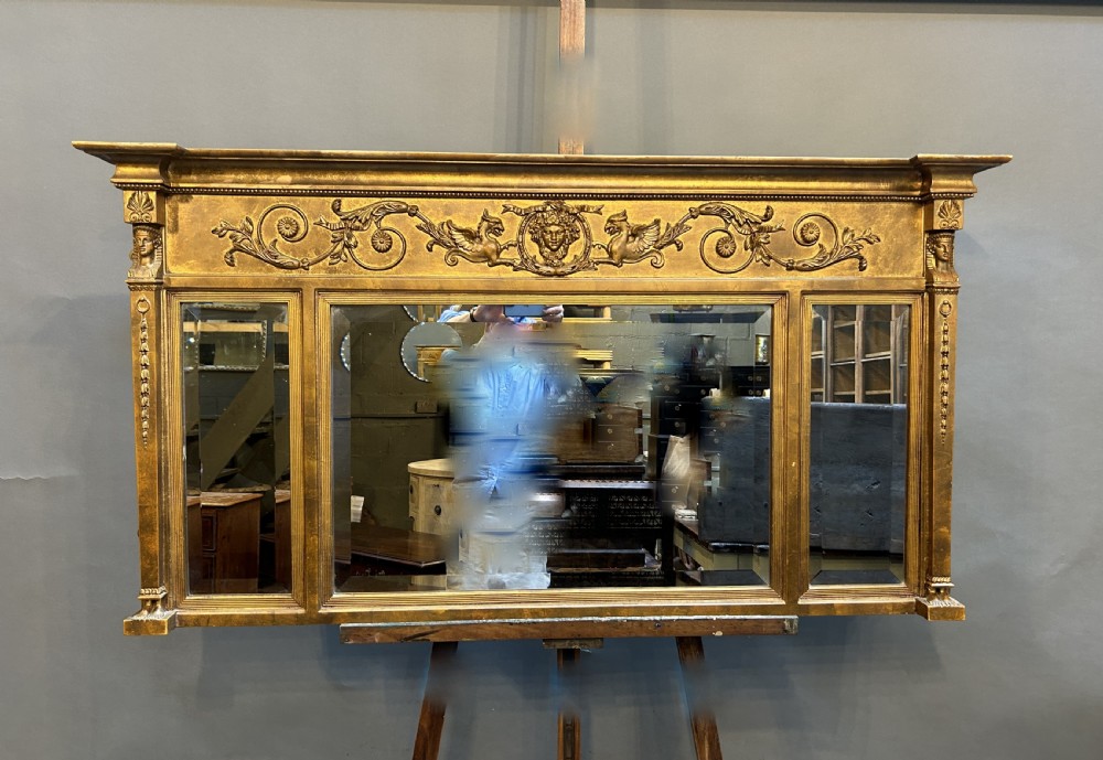 Regency Style Gilt tryptich Overmantel Miror