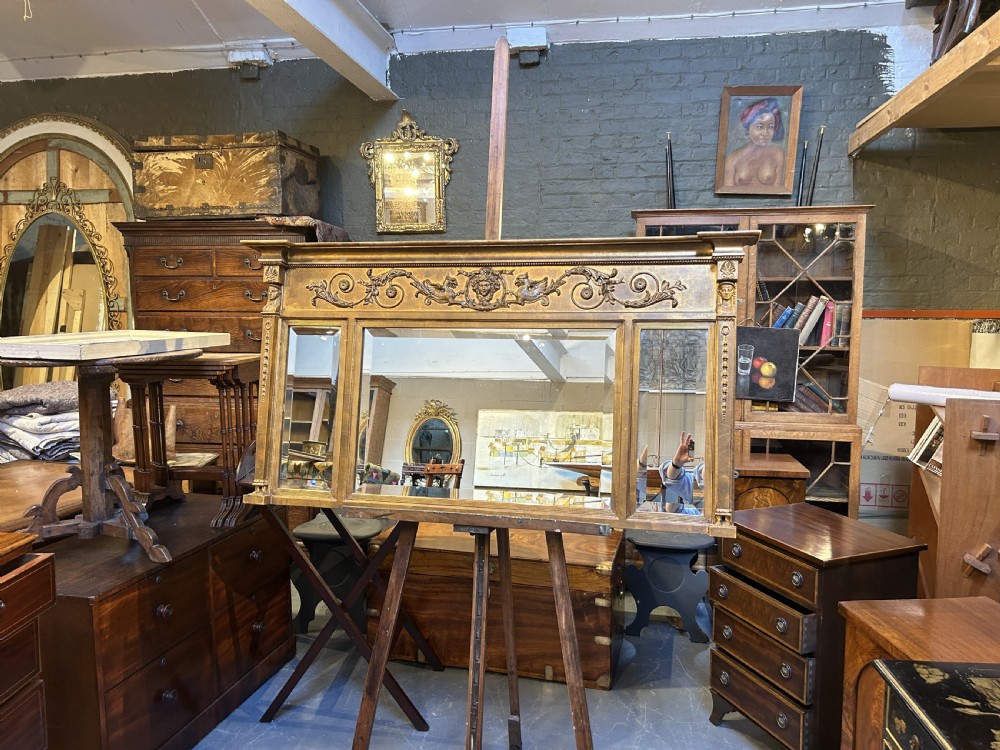 Regency Style Gilt tryptich Overmantel Miror View VI