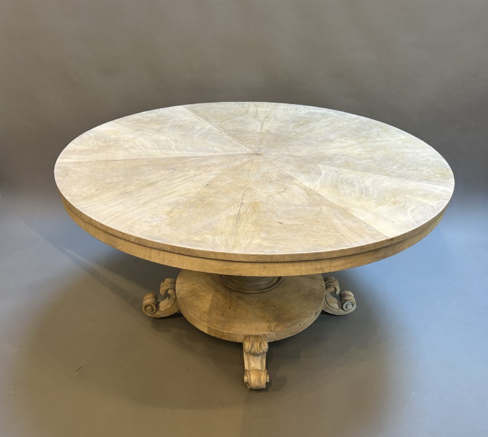 C19th Bleached Mahogany Breakfast Dining Table.