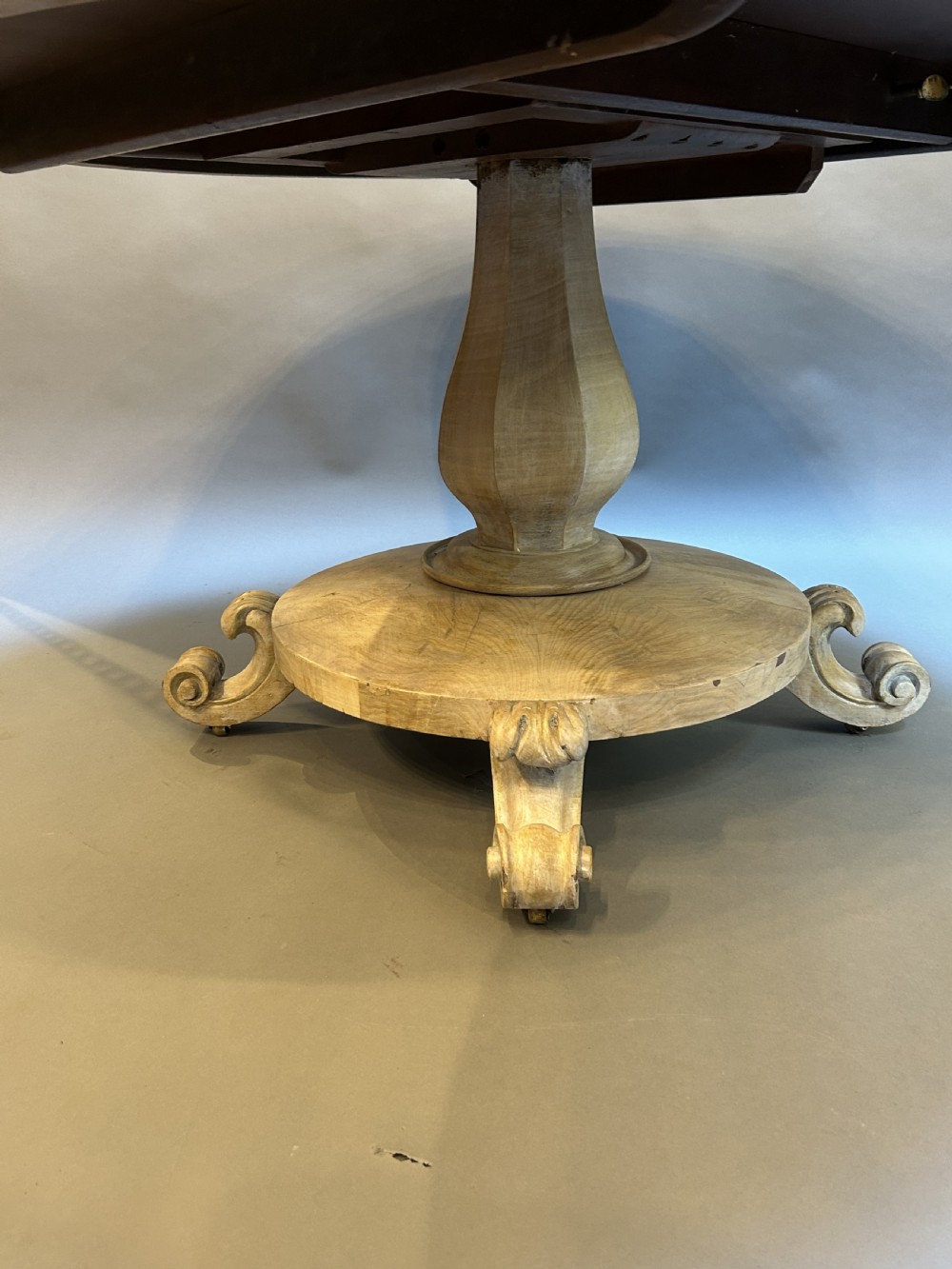 C19th Bleached Mahogany Breakfast Dining Table. View III