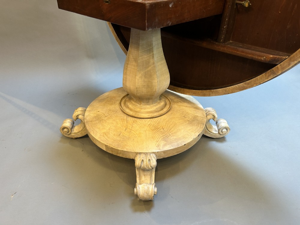 C19th Bleached Mahogany Breakfast Dining Table. View V