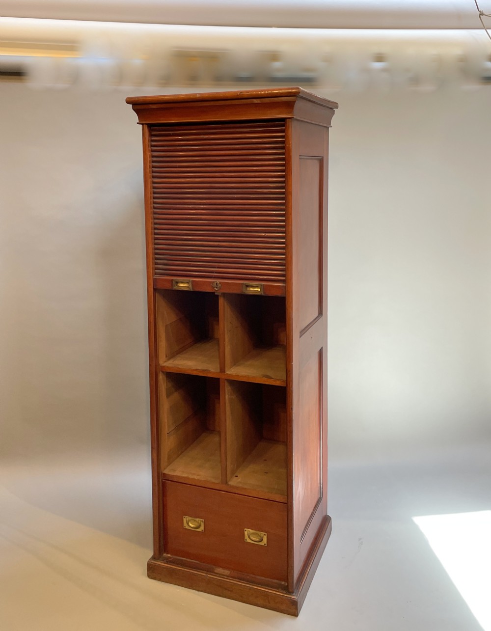 Exceptional Tambour Pedestal Cabinet