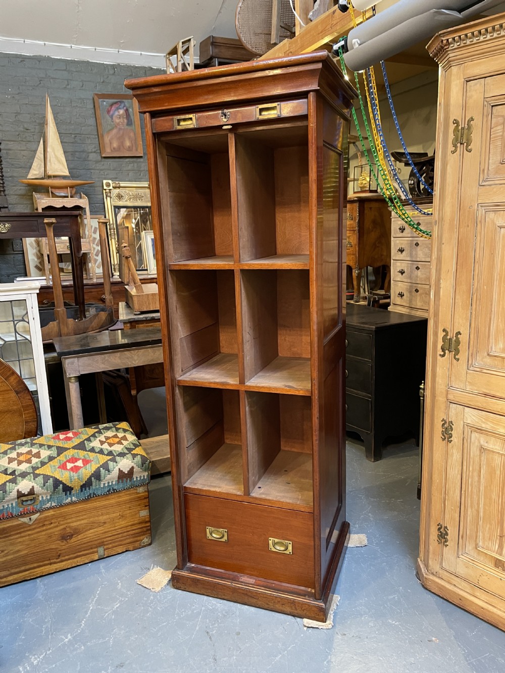 Exceptional Tambour Pedestal Cabinet View XII
