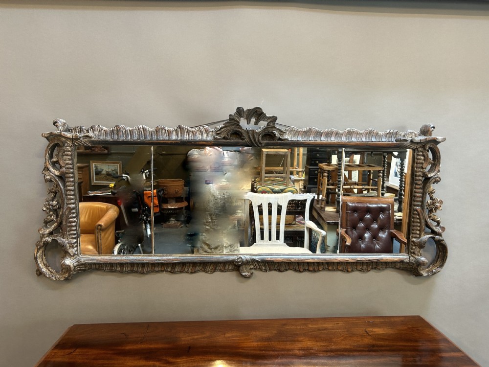 C19th Carved Frame Overmantel Mirror