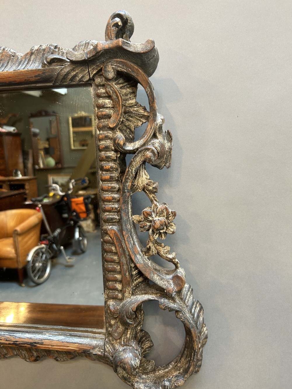 C19th Carved Frame Overmantel Mirror View II