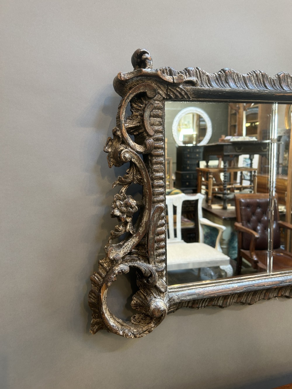 C19th Carved Frame Overmantel Mirror View V