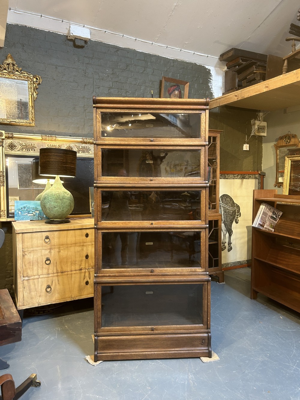 Globe Wernicke Oak Stacking Bookcase View III