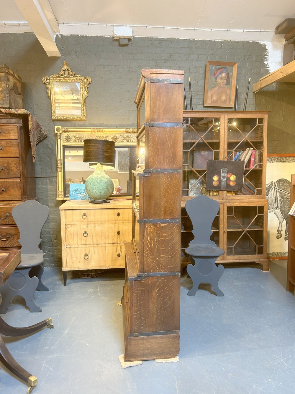 Globe Wernicke Oak Stacking Bookcase View VII