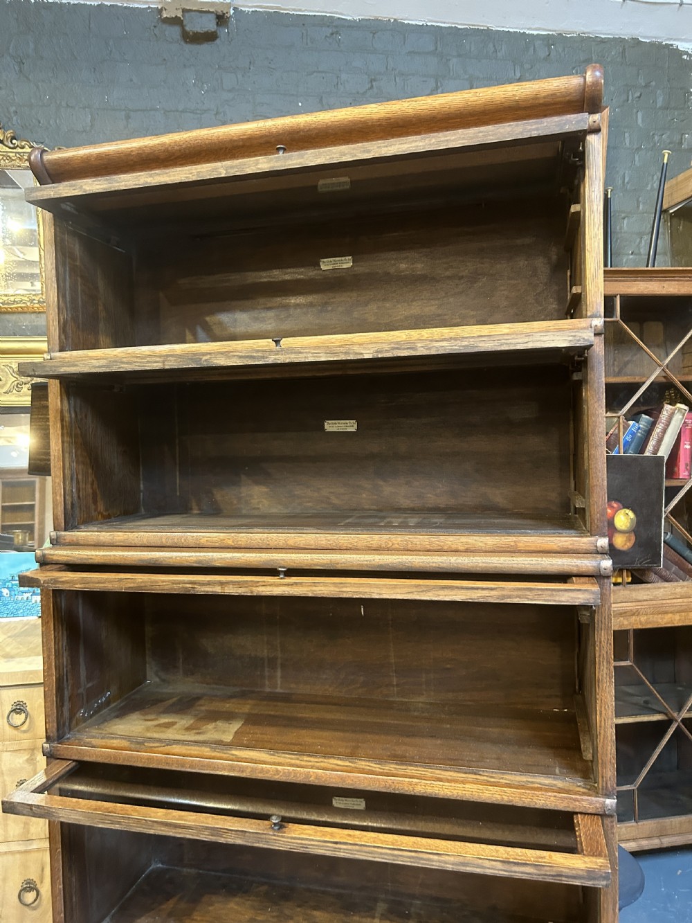 Globe Wernicke Oak Stacking Bookcase View X
