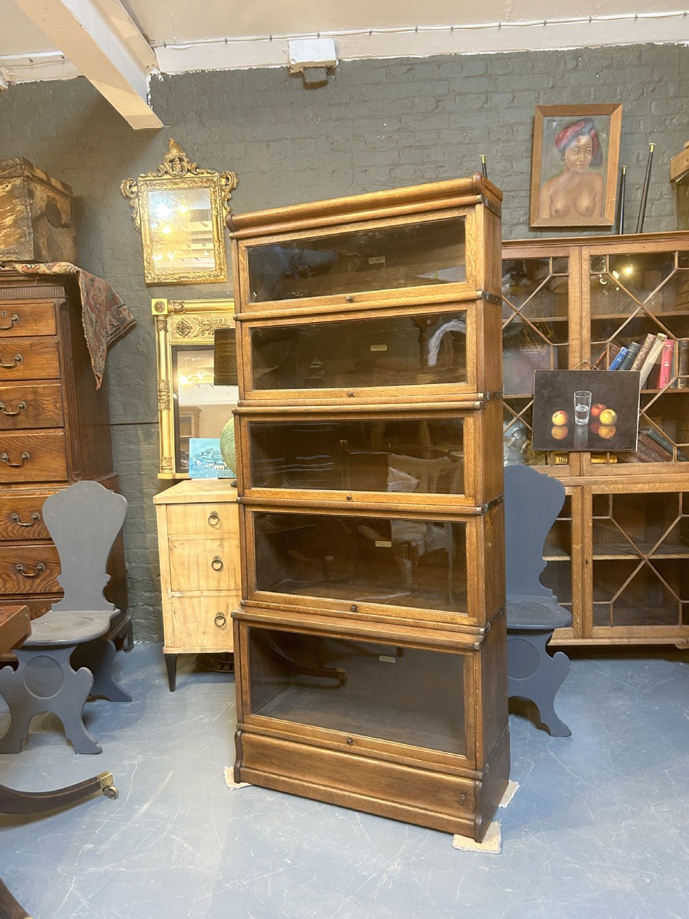 Globe Wernicke Oak Stacking Bookcase View XII