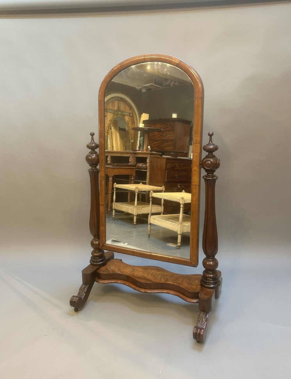 Victorian Mahogany Cheval Dressing Mirror