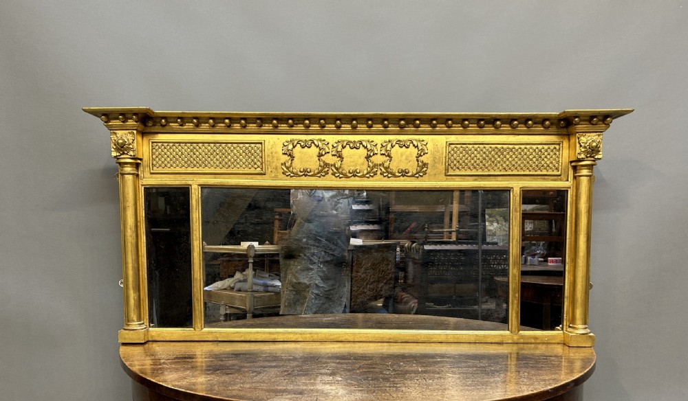 C19th Gilt Overmantle mirror