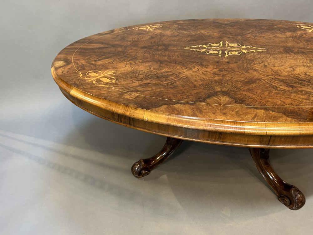 Victorian burr walnut coffee table View IV