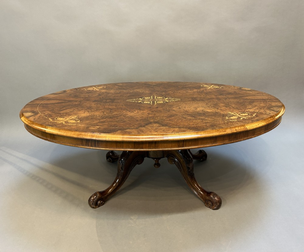 Victorian burr walnut coffee table View V