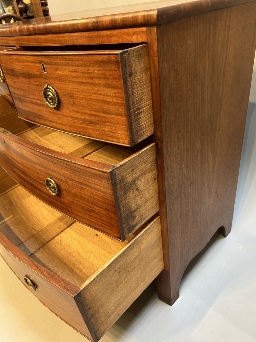 George III Mahogany Bow Chest Of Drawers View VI