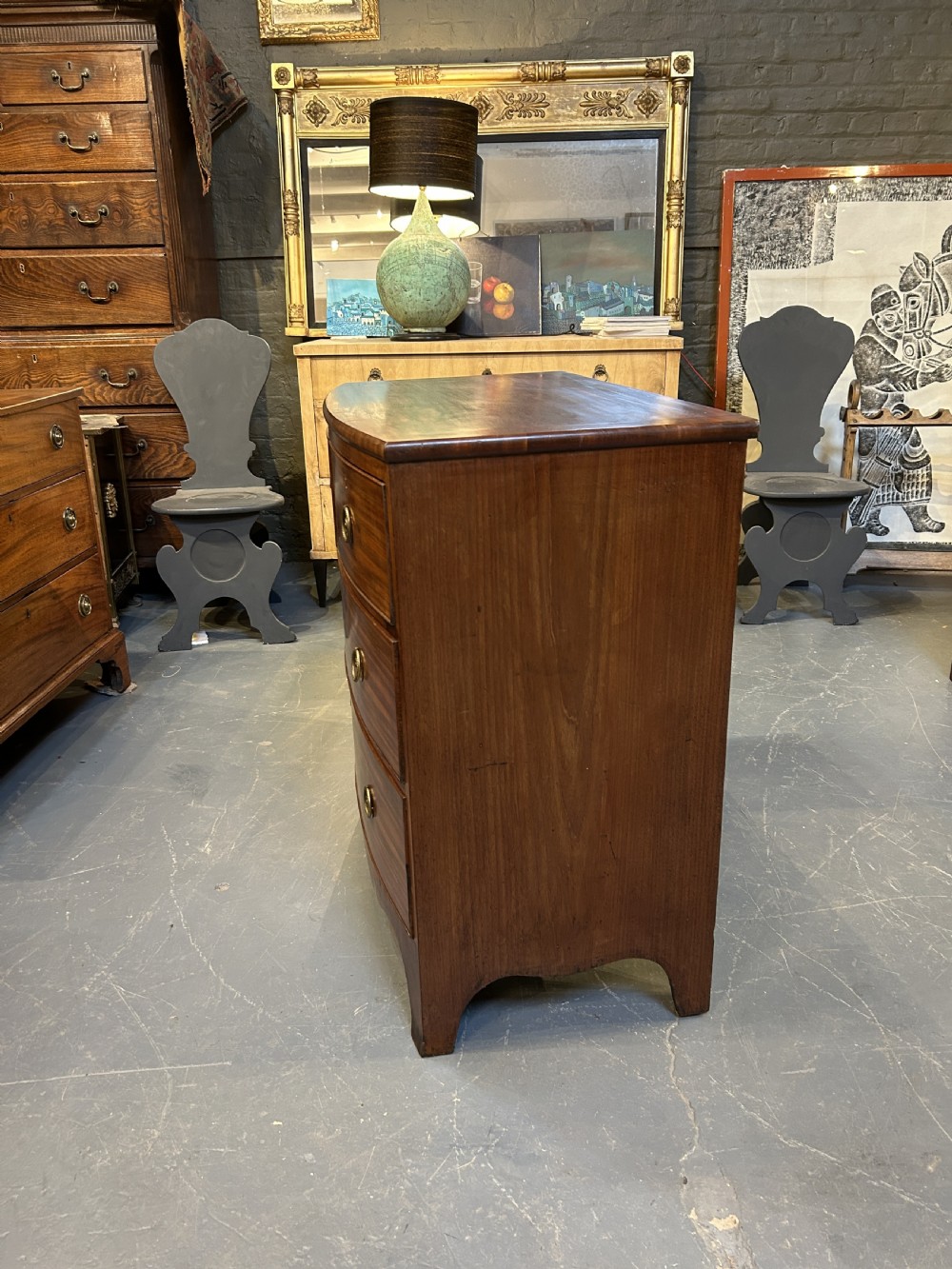 George III Mahogany Bow Chest Of Drawers View VIII