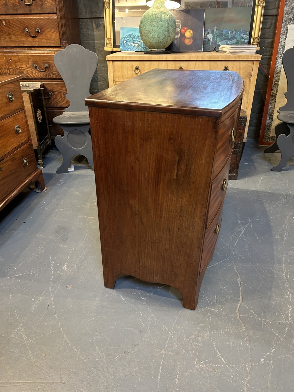 George III Mahogany Bow Chest Of Drawers View X