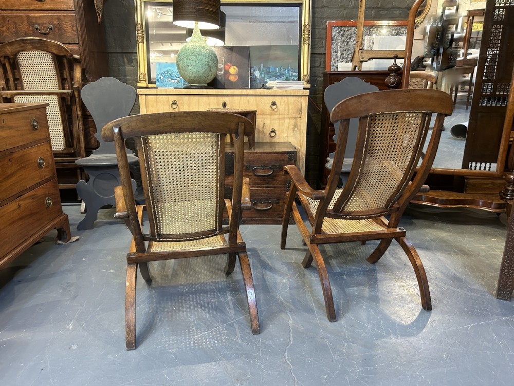Pair Edwardian Steamer Deck Chairs View III