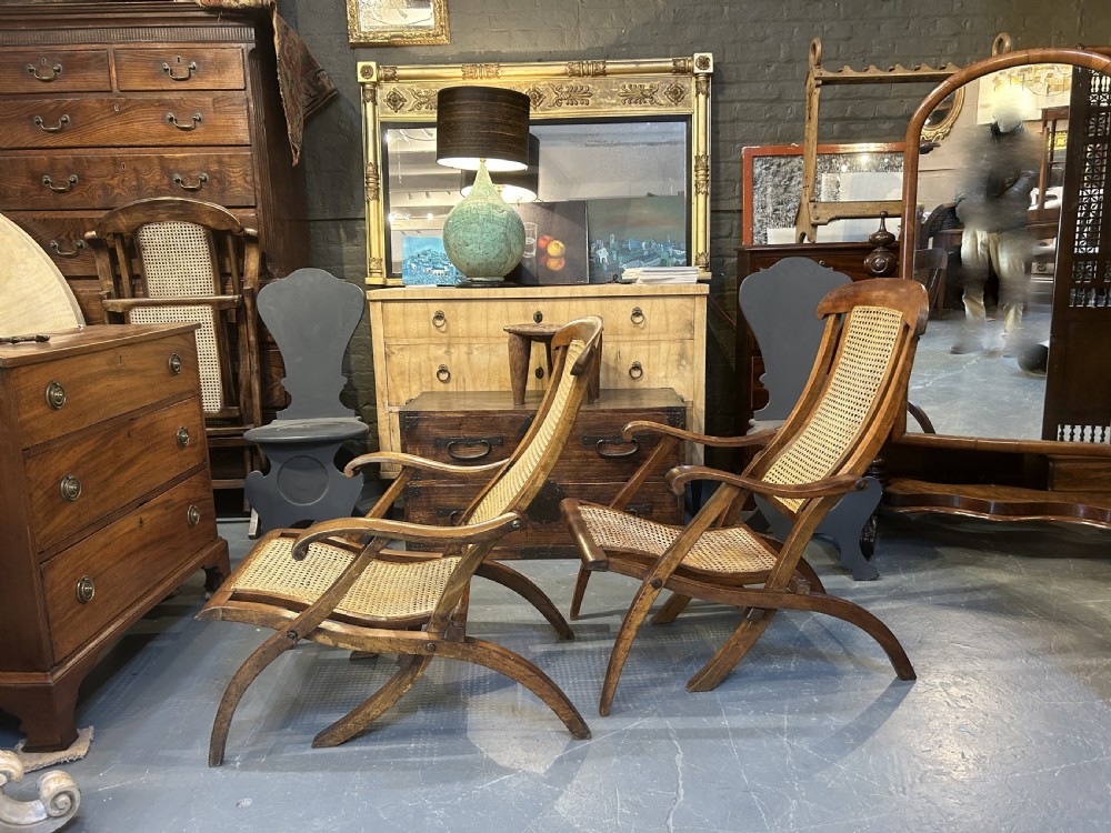 Pair Edwardian Steamer Deck Chairs View IV