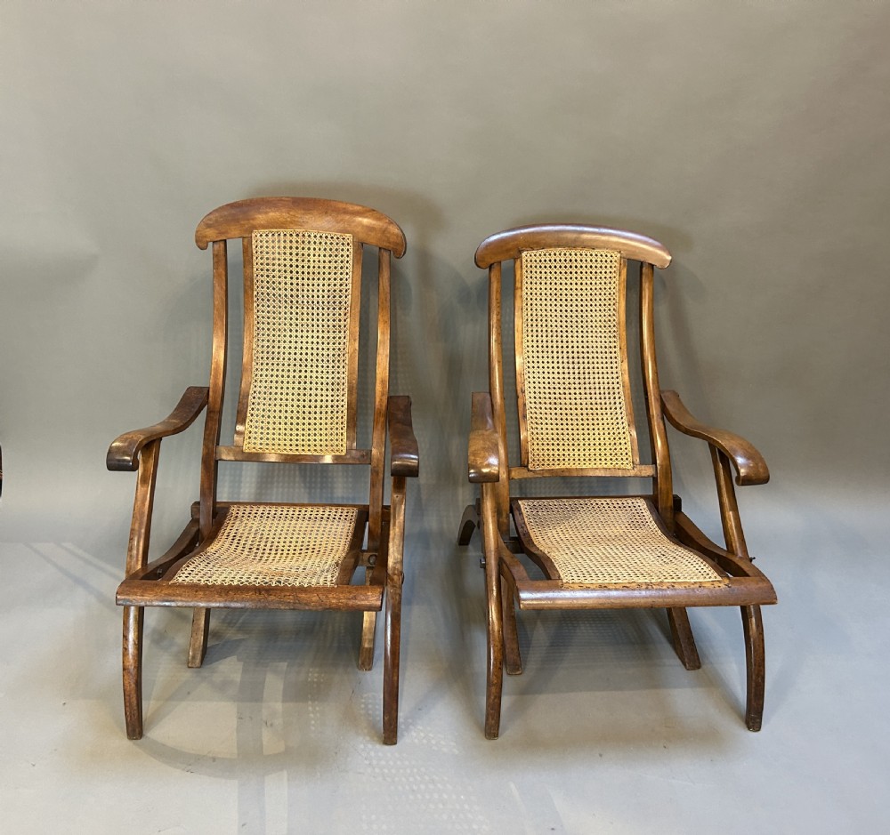 Pair Edwardian Steamer Deck Chairs View VI