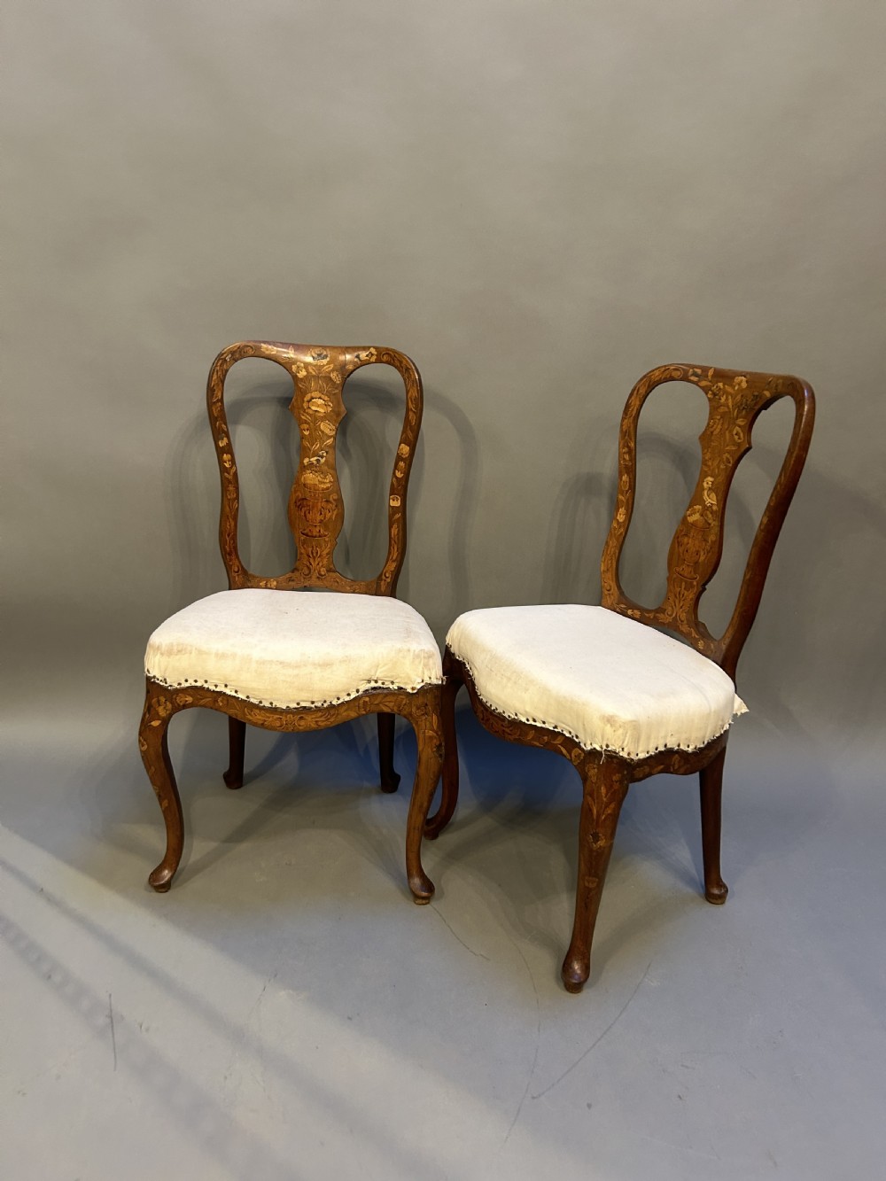 Pair antique Dutch side chairs
