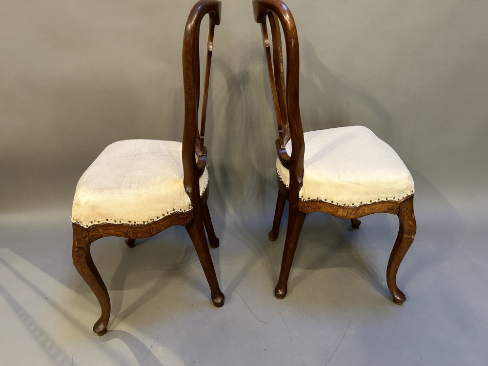 Pair antique Dutch side chairs View V