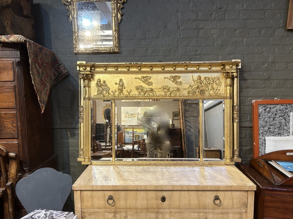C19th gilt overmantle mirror View VII