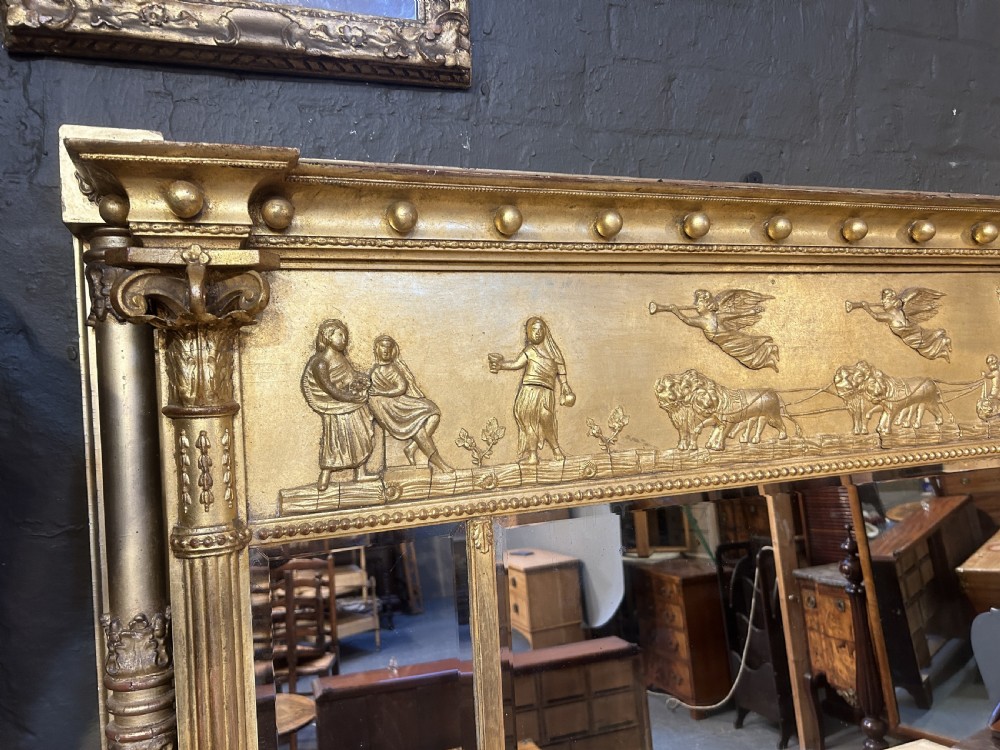C19th gilt overmantle mirror View VIII