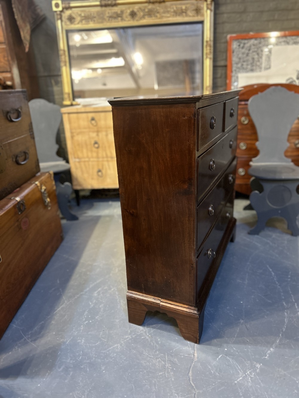 C19th mahogany hall chest of drawers View X
