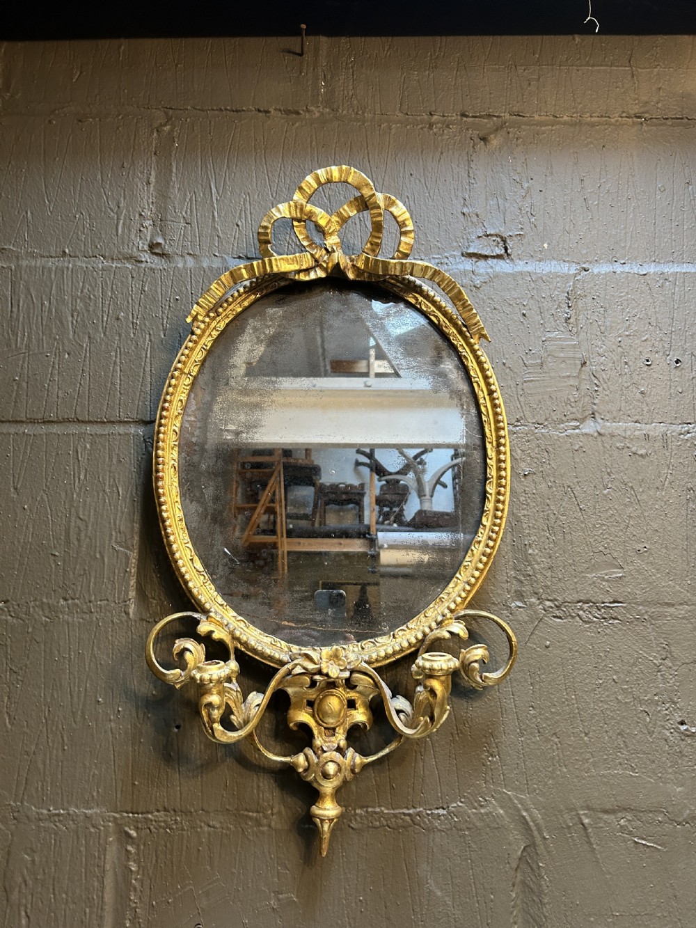 C19th Gilt Girandole Mirror View II