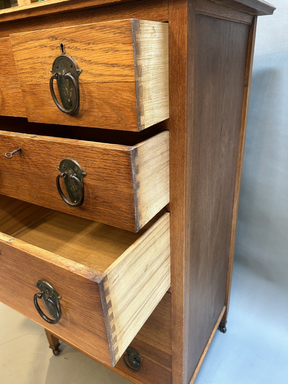 Arts & Crafts Pillar Chest Of Drawers, Liberty & Co View XIV