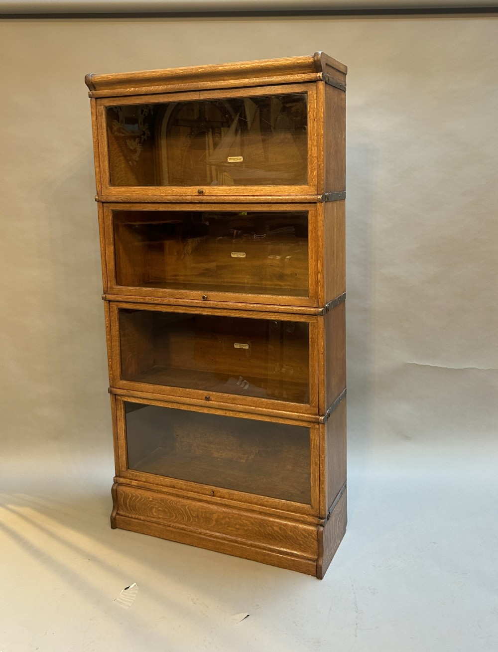 globe wernicke bookcase of 4 larger sections View II