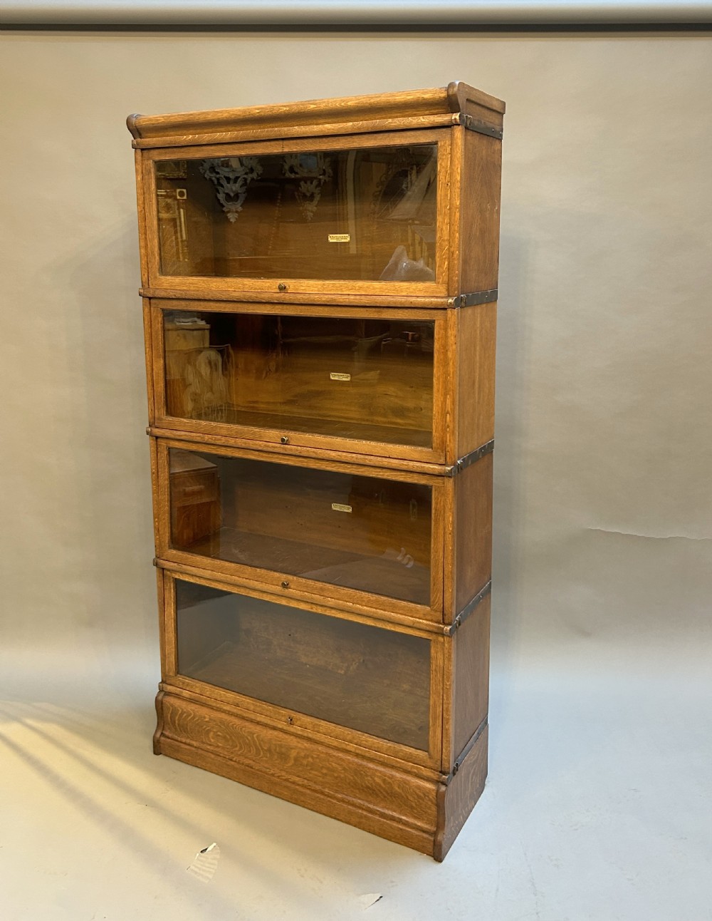 globe wernicke bookcase of 4 larger sections View IV