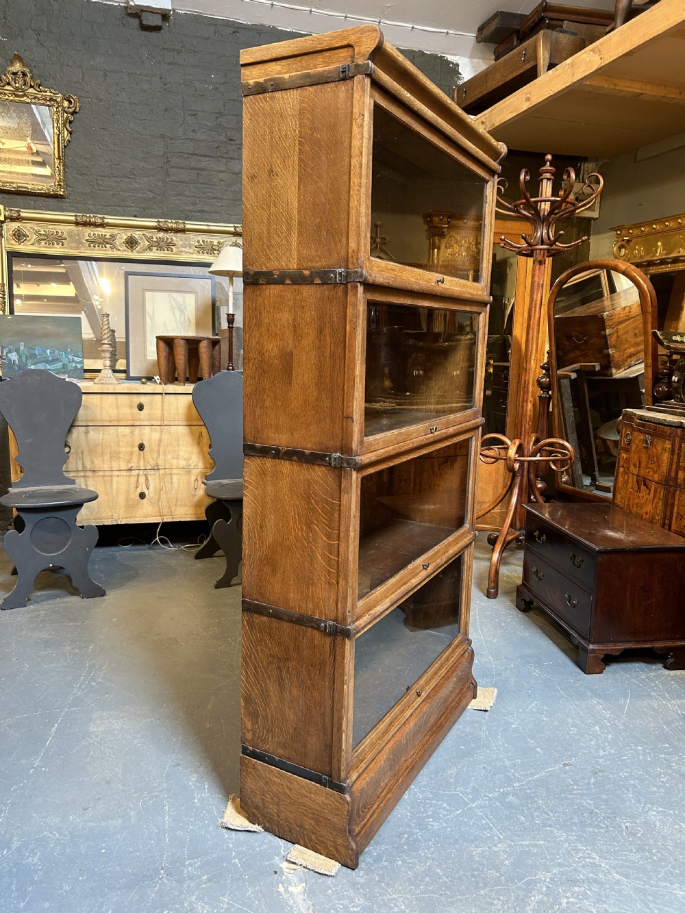 globe wernicke bookcase of 4 larger sections View IX
