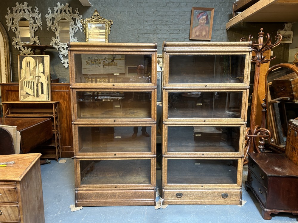 globe wernicke bookcase of 4 larger sections View XI