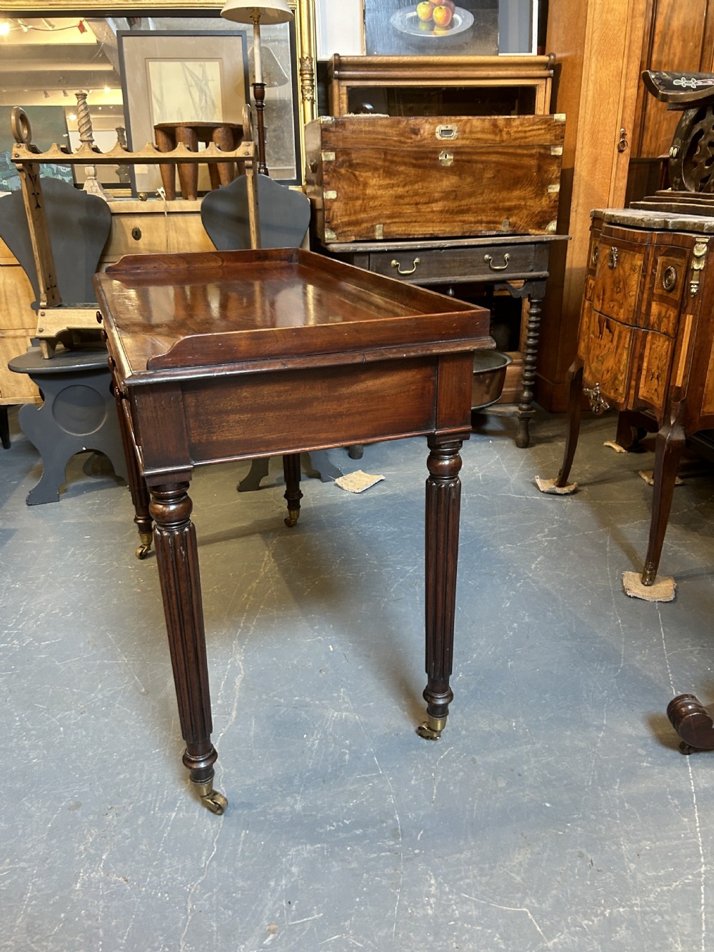 C19th Mahogany Writing Table, Attributed Gillows View V