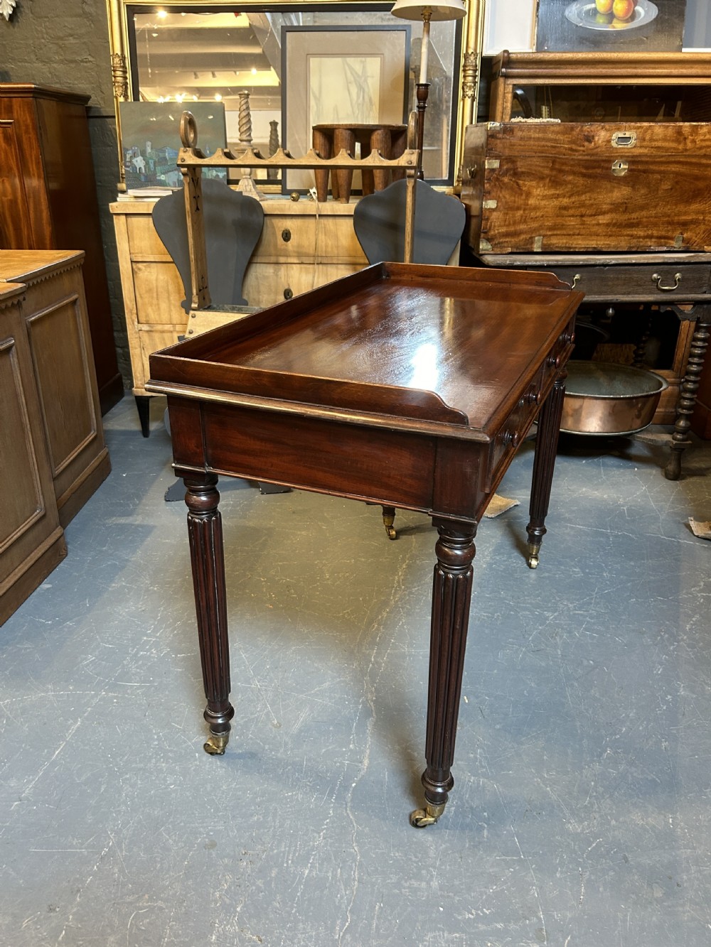 C19th Mahogany Writing Table, Attributed Gillows View VI