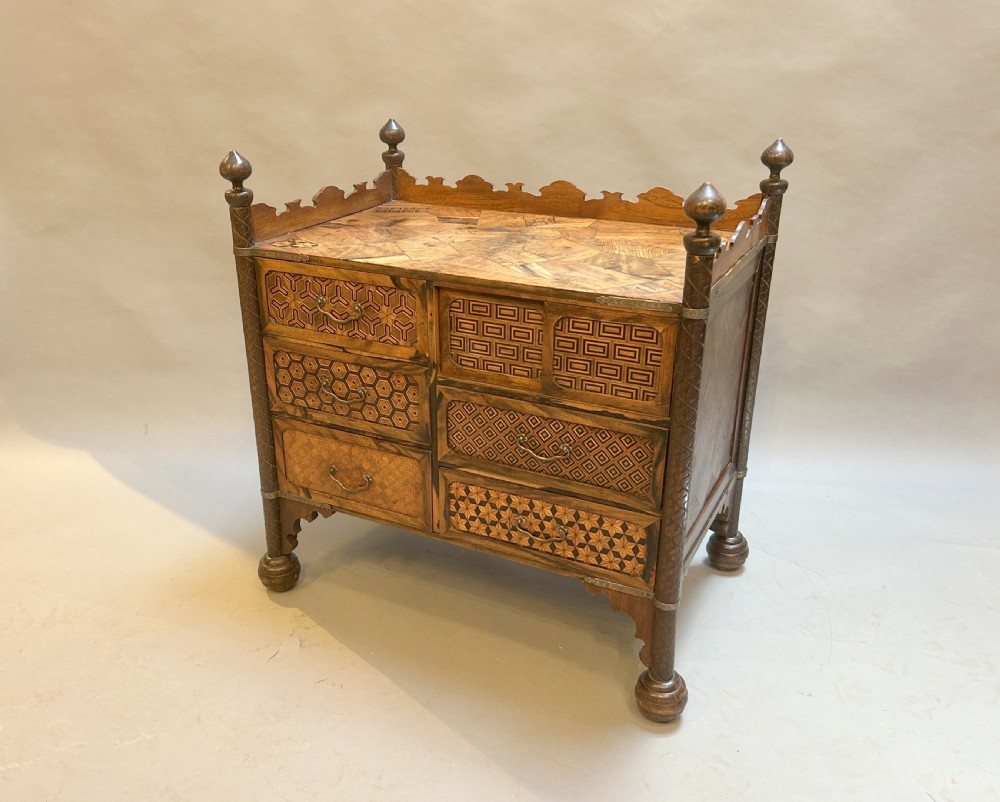Rare Japanese Parquetry Chest Of Drawers