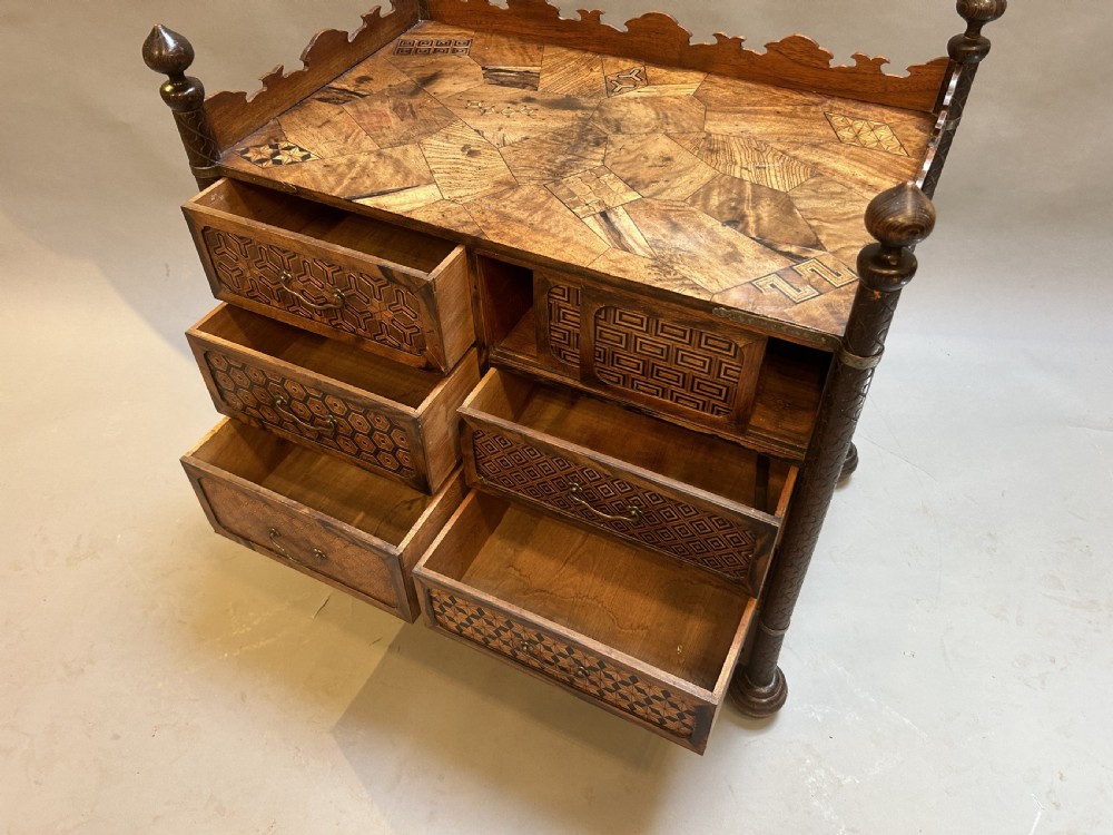 Rare Japanese Parquetry Chest Of Drawers View II