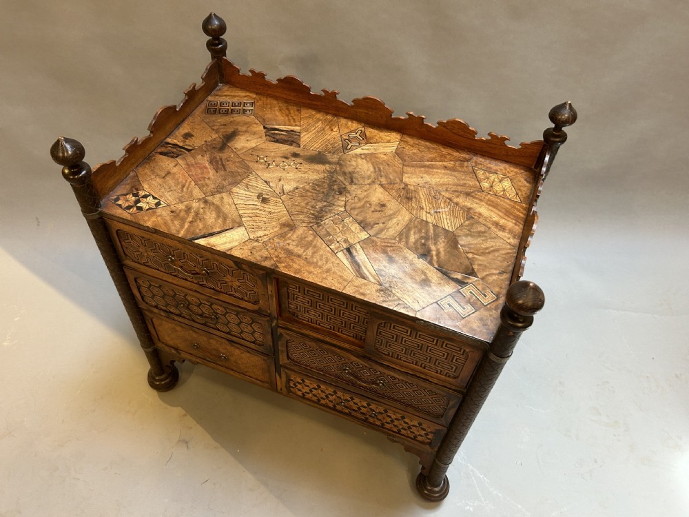 Rare Japanese Parquetry Chest Of Drawers View III