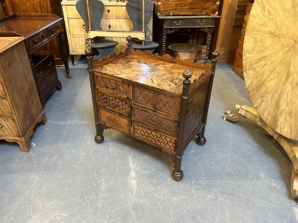 Rare Japanese Parquetry Chest Of Drawers View IV