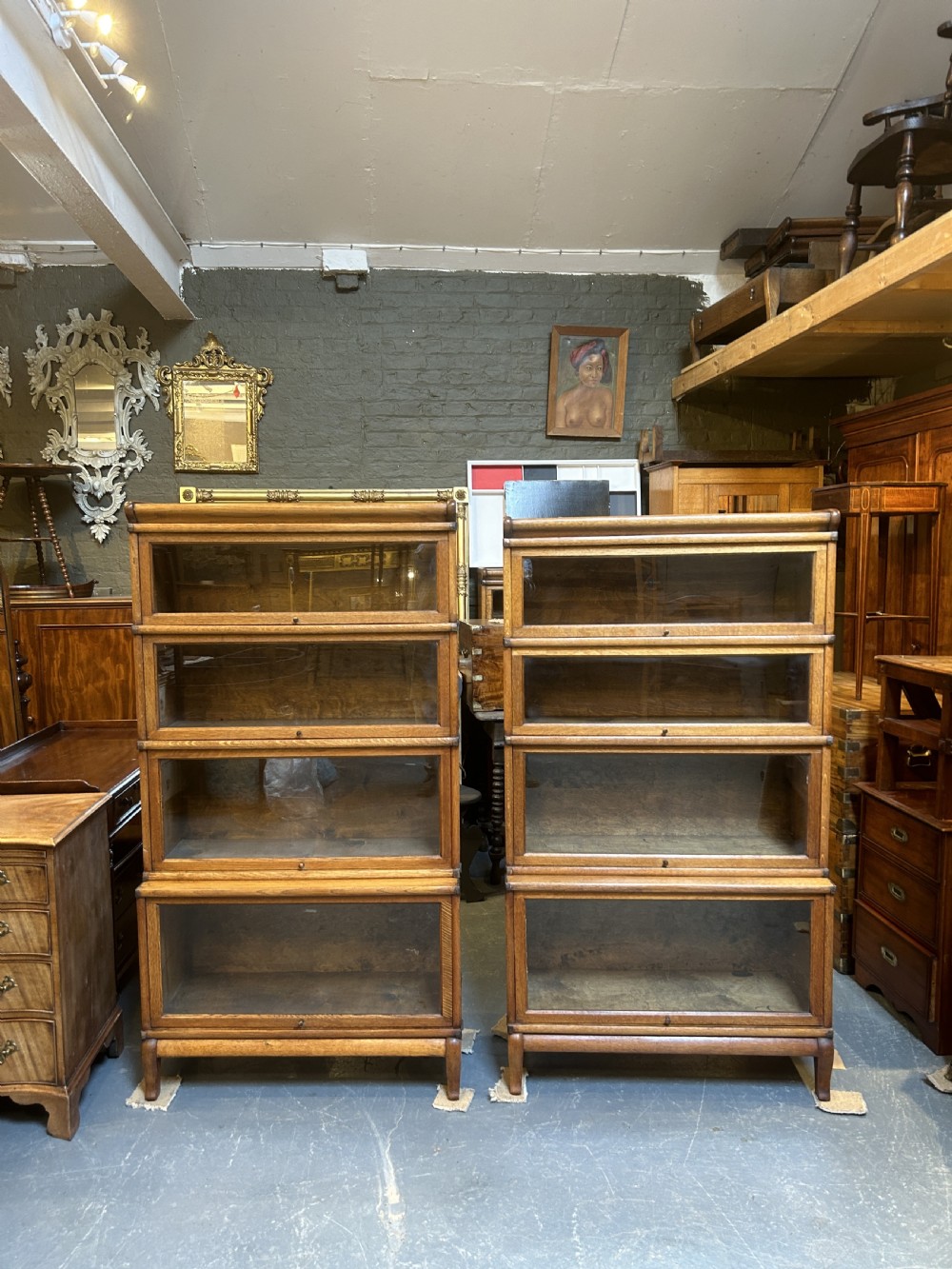 Pair Globe Wernicke Bookcases View V