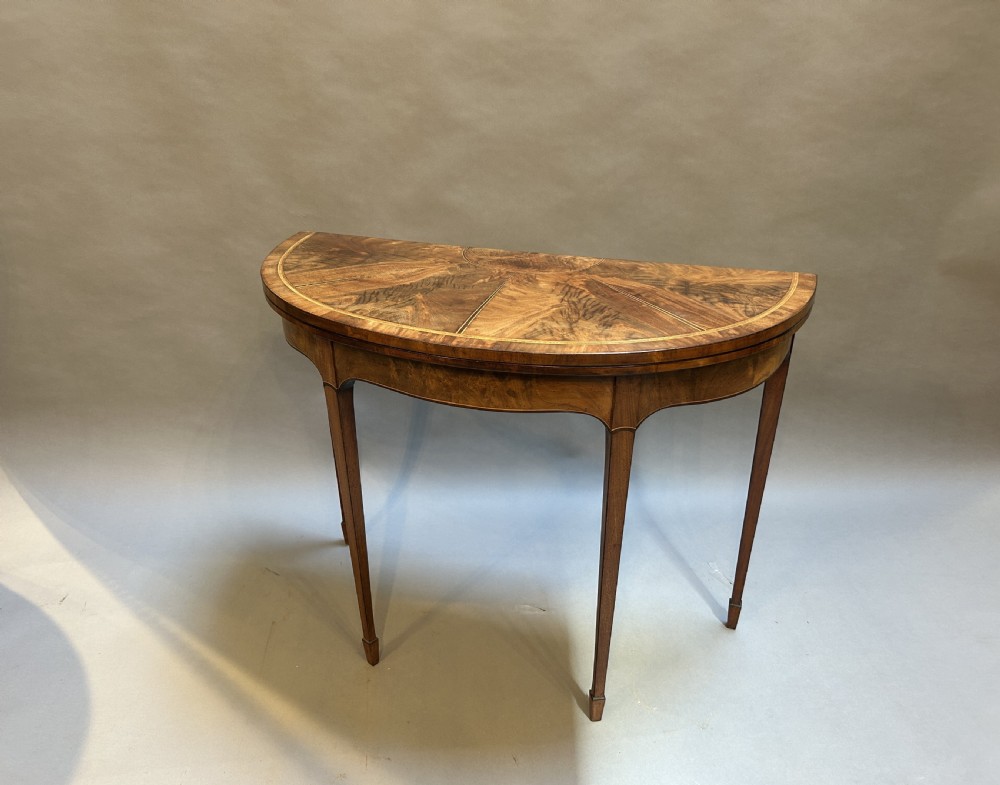George III demi-lune card table