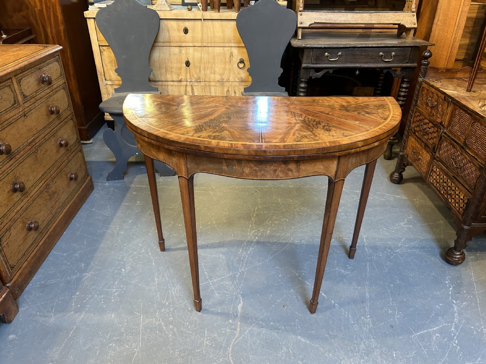 George III demi-lune card table View II