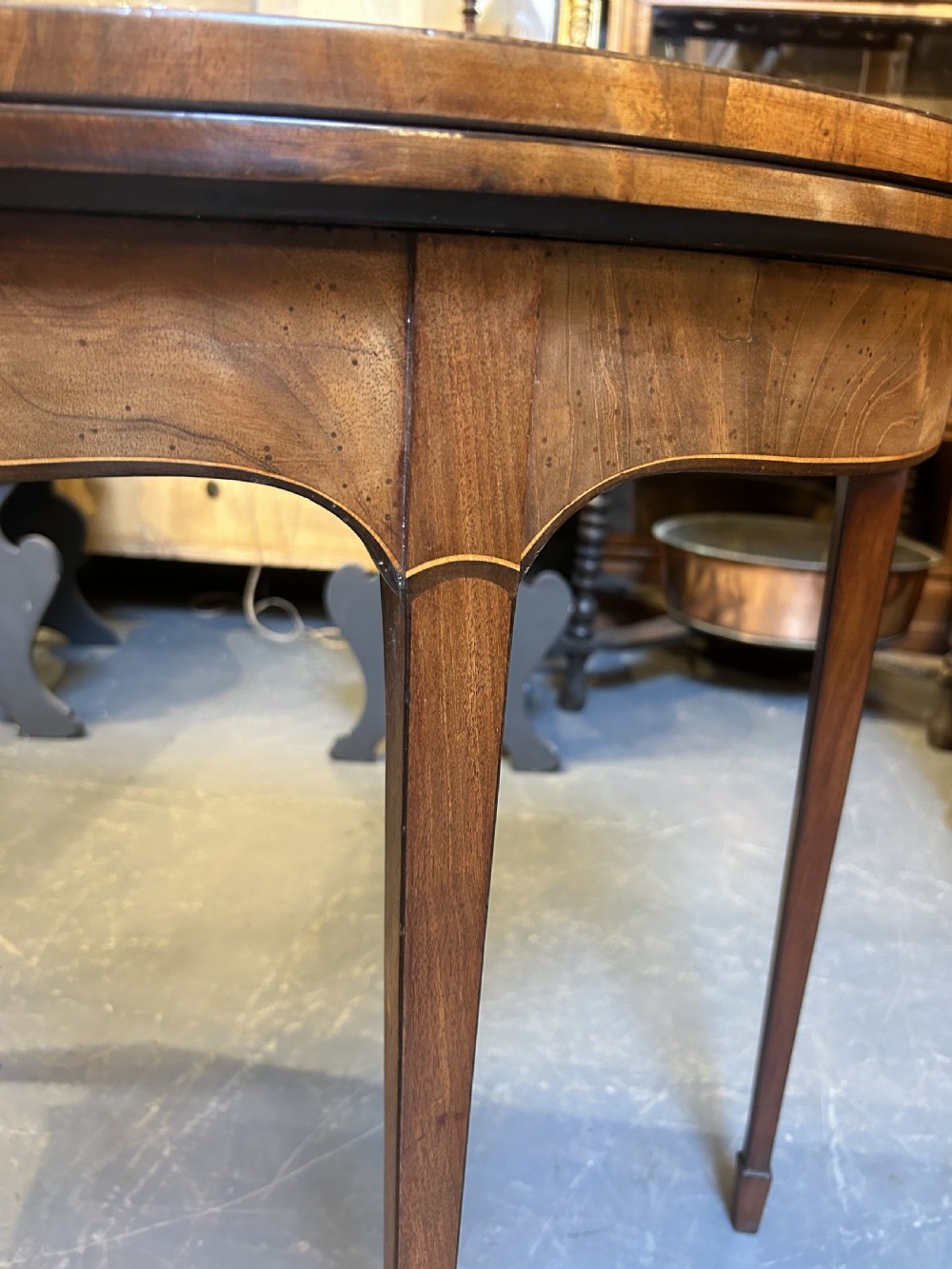 George III demi-lune card table View III