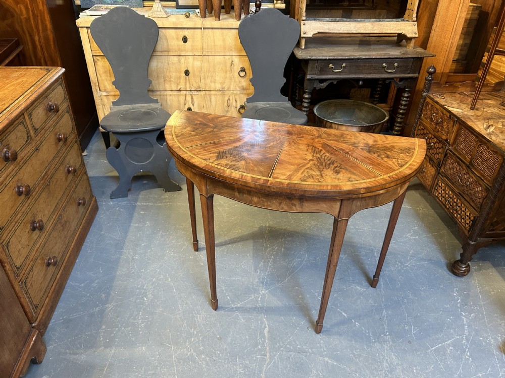 George III demi-lune card table View IV